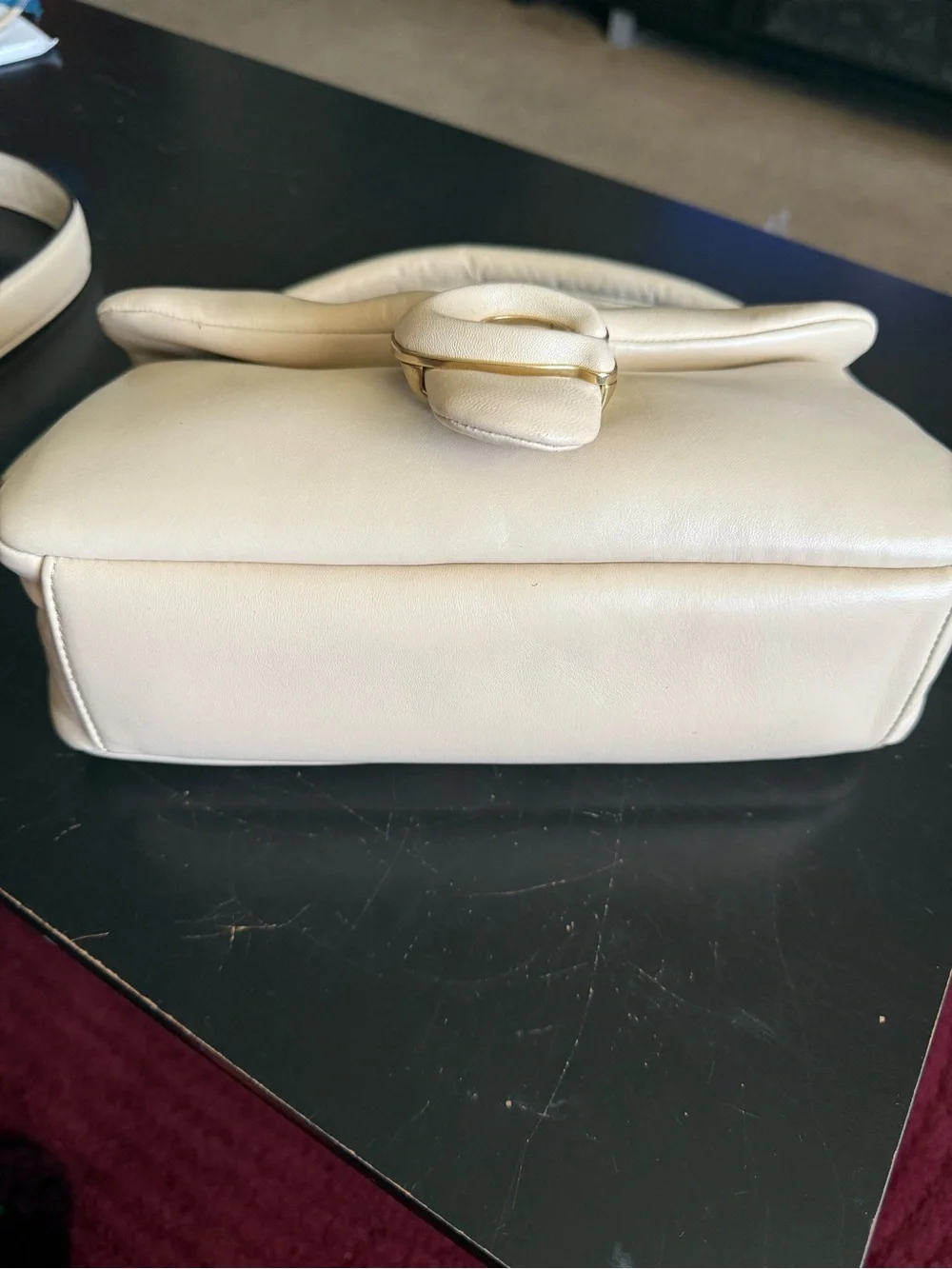 Coach Cream Pillow Tabby Leather Shoulder Bag with Gold Hardware